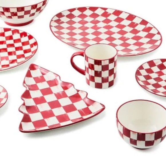 MacKenzie-Childs Cherry Check Tree Dish. New in Box and w tags. - Picture 2 of 3